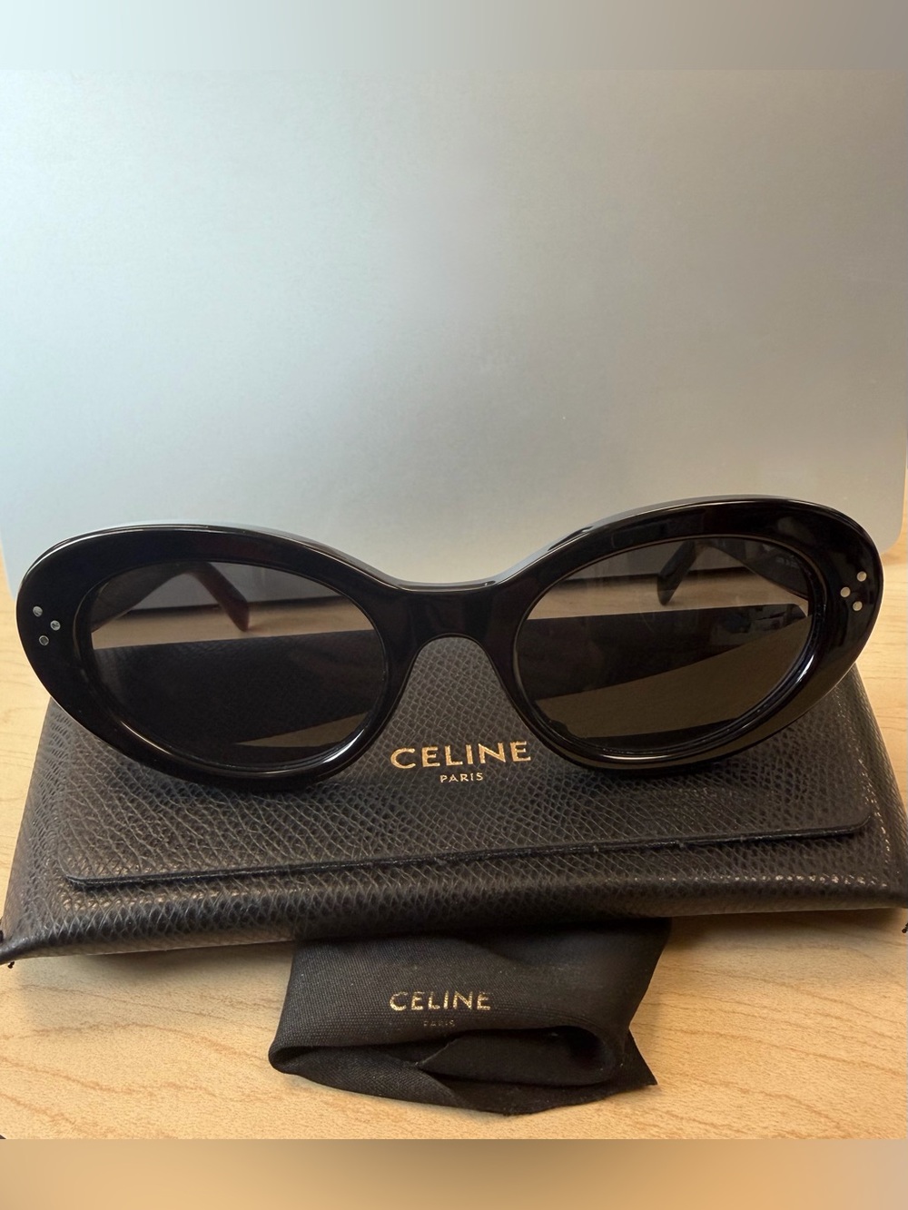 Celine Black Oval Sunglasses